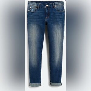 Roll Cuff Indigo Blue Denim Jeans